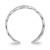 14k White Gold Polished With Design Toe Ring